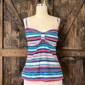 Captiva By Christina Padded Swim Tankini Halter Top LRG